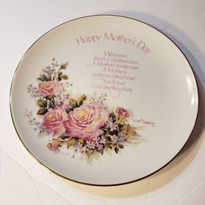 Vintage Mother's Day Roses Commemorative Plate